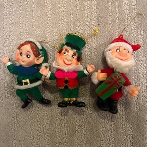 Flocked vintage ornaments
